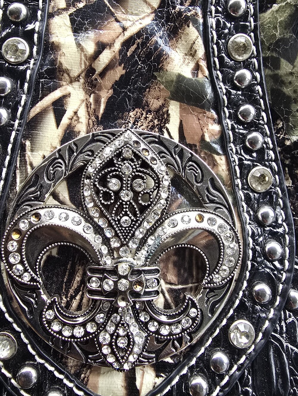 vtg y2k mcbling Buckle Grunge camo purse handbag - Picture 2 of 6